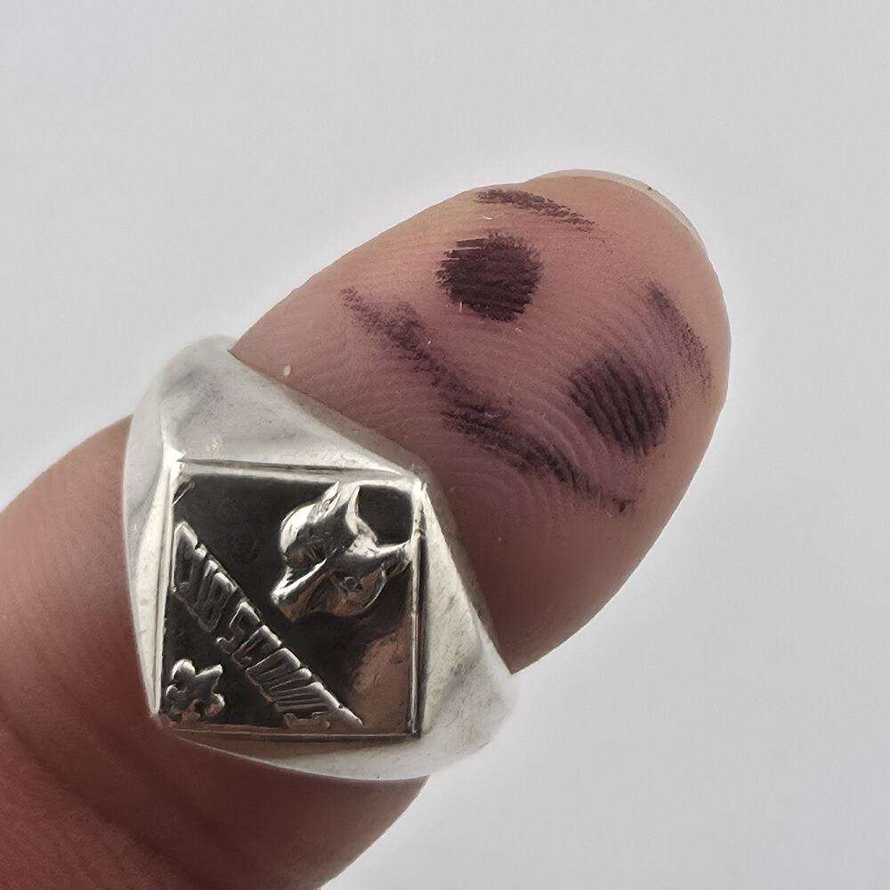 Boy Scouts Sterling Silver Ring Size 7 BSA Wolf Cub Scout Fleur De Lis Jewelry